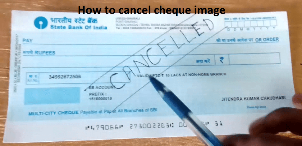 How to cancel cheque image