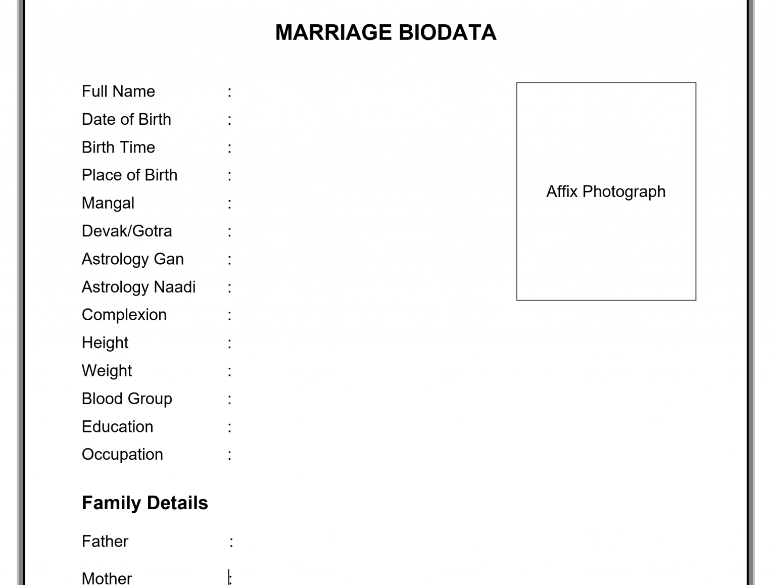 Marriage Biodata Formats Online In 2022 Updated Word Docx Pdf Free Download 5623