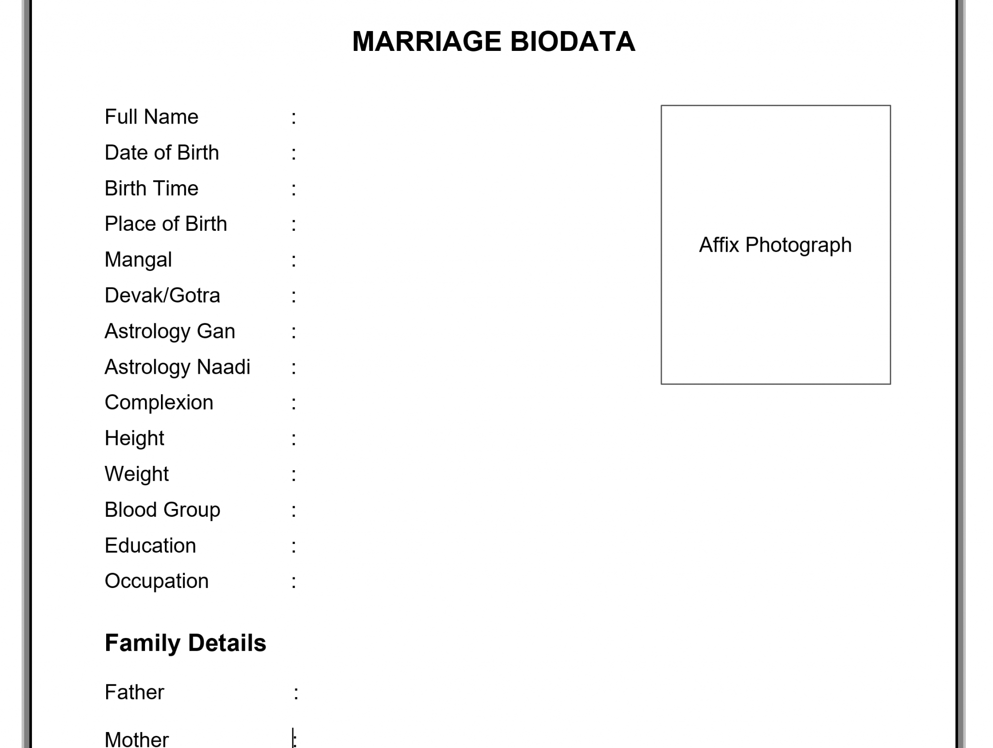 Marriage Biodata Formats Online In 2022 Updated Word Docx Pdf Free Download 6716