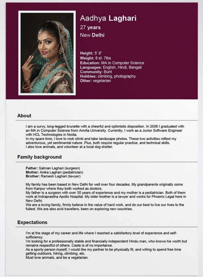 Biodata For Marriage Template - 2023 Template Printable