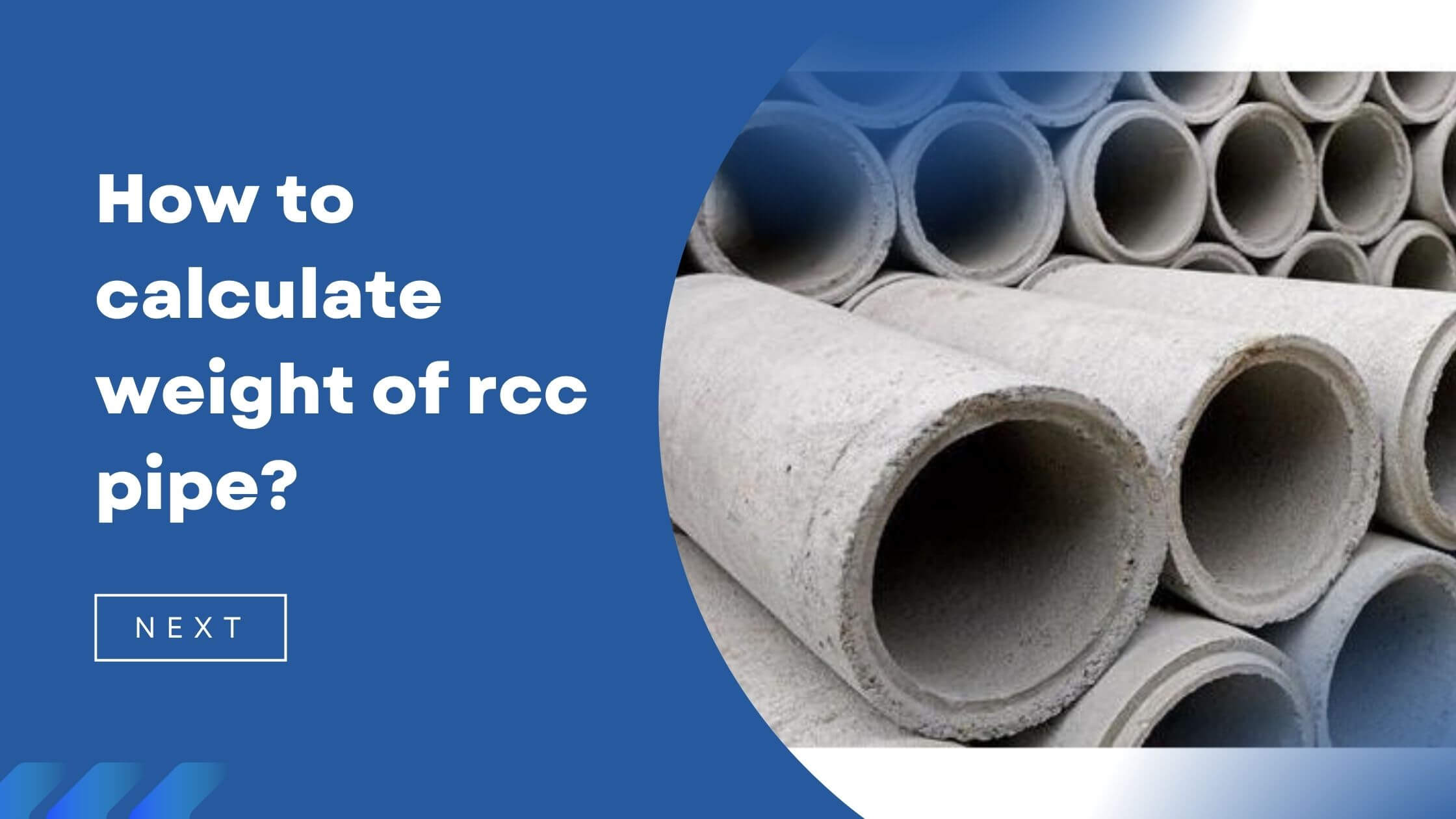 How to calculate weight of rcc pipe